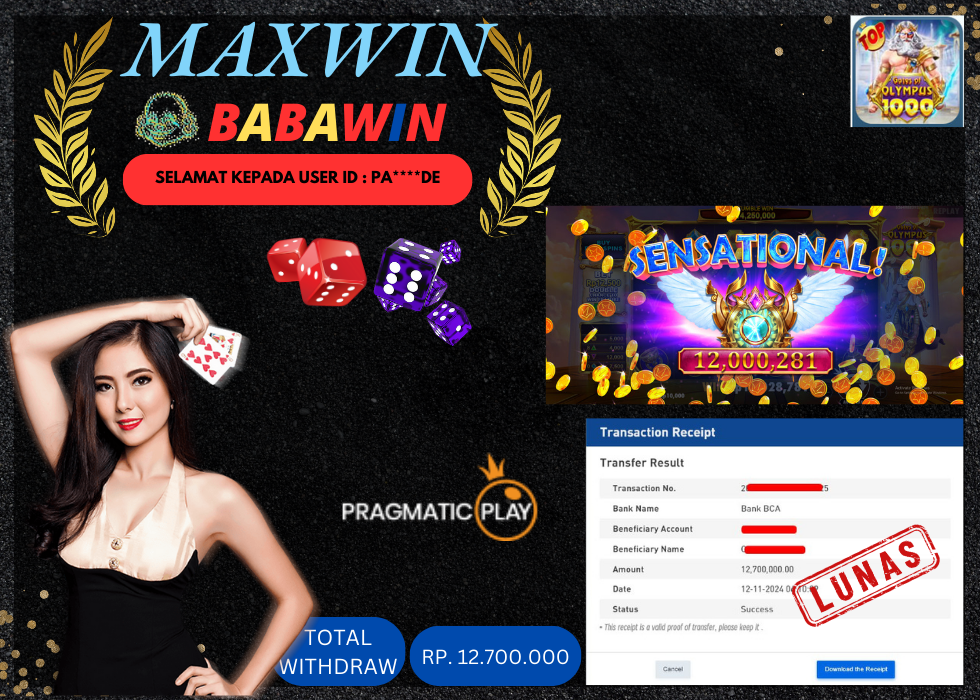 BABAWIN JACKPOT SLOT GATES OF OLYMPUS 1000 Rp.12.700.000,- LUNAS