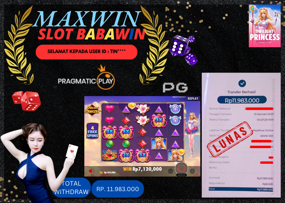 BABAWIN JACKPOT SLOT TWILIGHT PRINCESS Rp. 11.983.000,- LUNAS