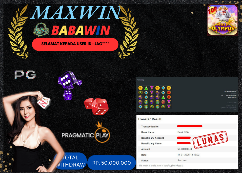 BABAWIN JACKPOT SLOT GATES OF OLYMPUS Rp. 50.000.000,- LUNAS